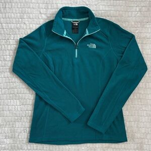 Women’s Small The North Face green/blue quarter zip fleece